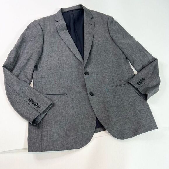 J. Crew Jacket Mens Size 42R Gray Solid Wool Long-Sleeve Suit Blazer Ludlow - Picture 1 of 10
